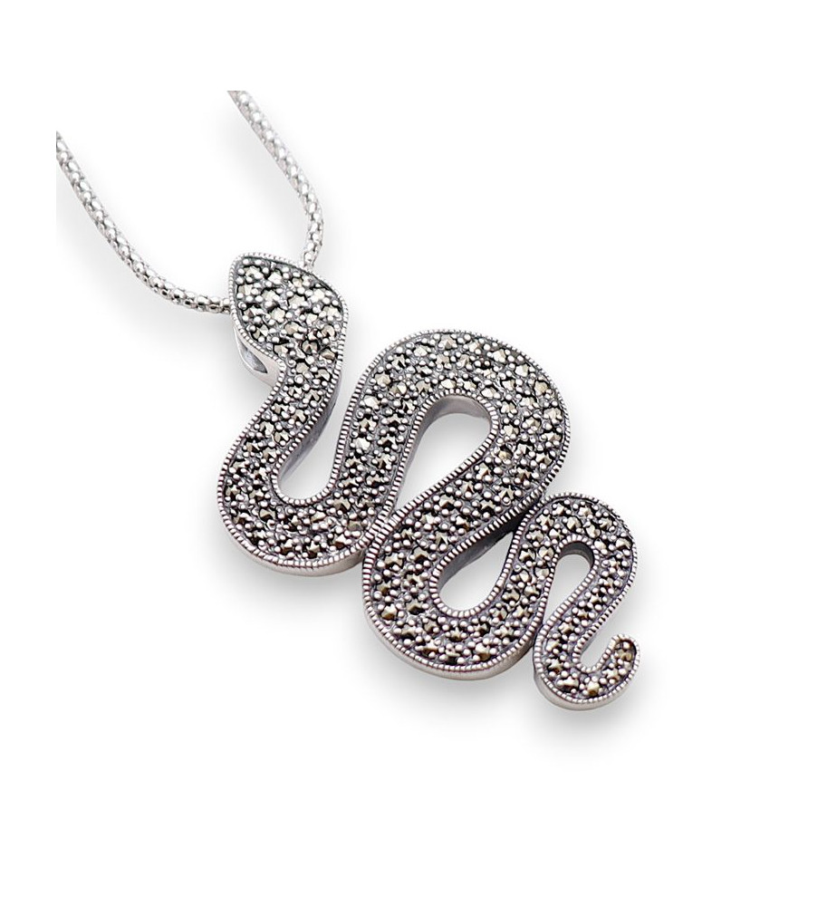 pendentif serpent argent