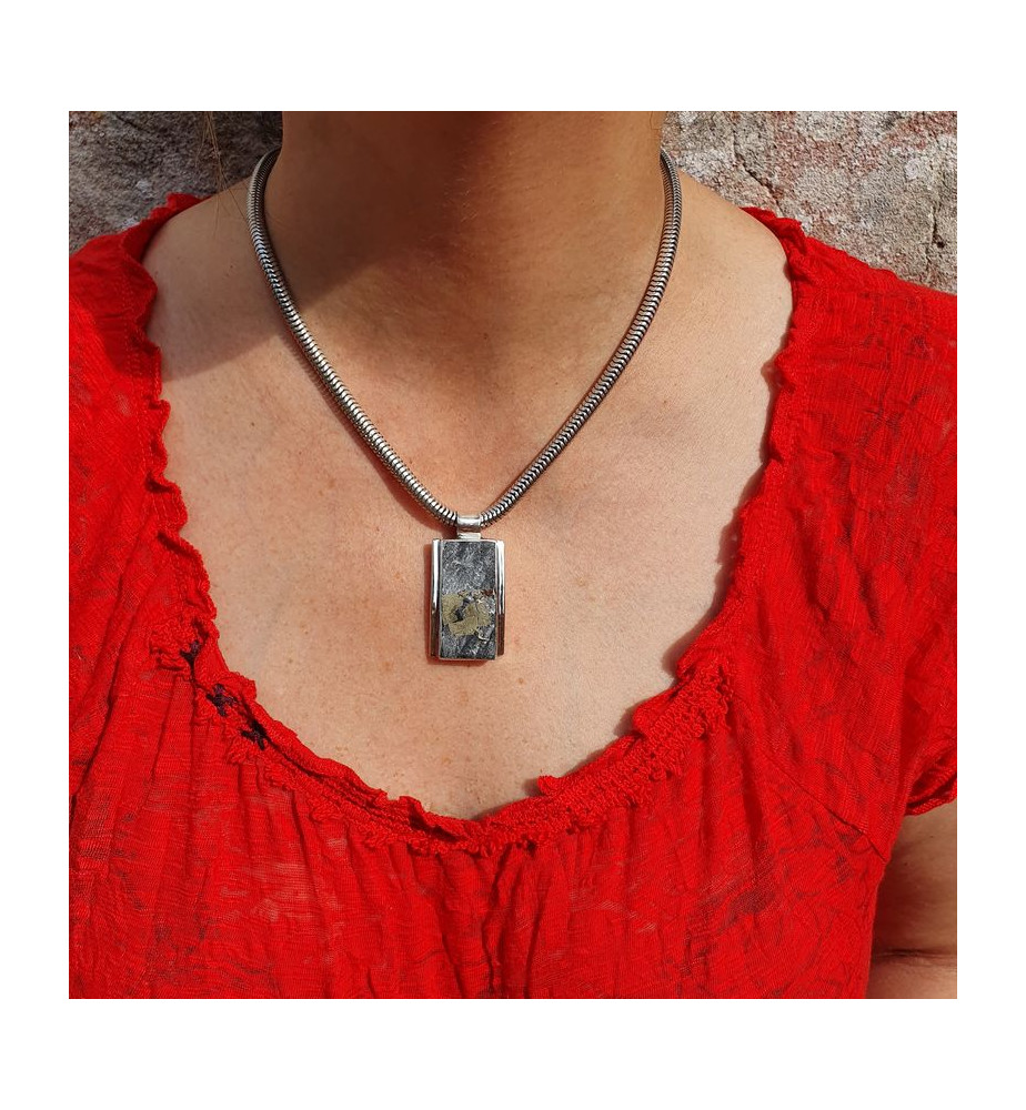 pendentif pyrite ardoise