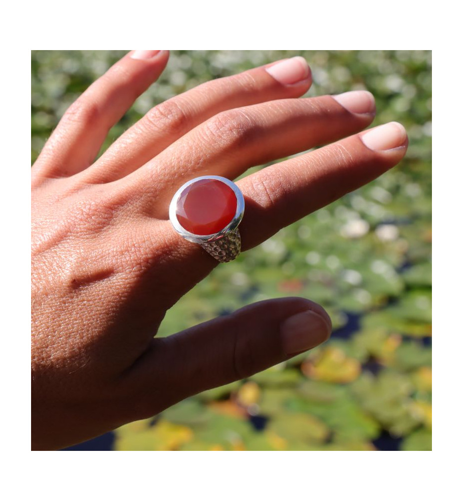 bague argent cornaline