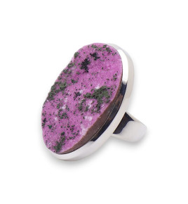 bague argent pierre rose