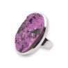 bague argent pierre rose