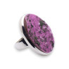 bague argent cobalto-calcite