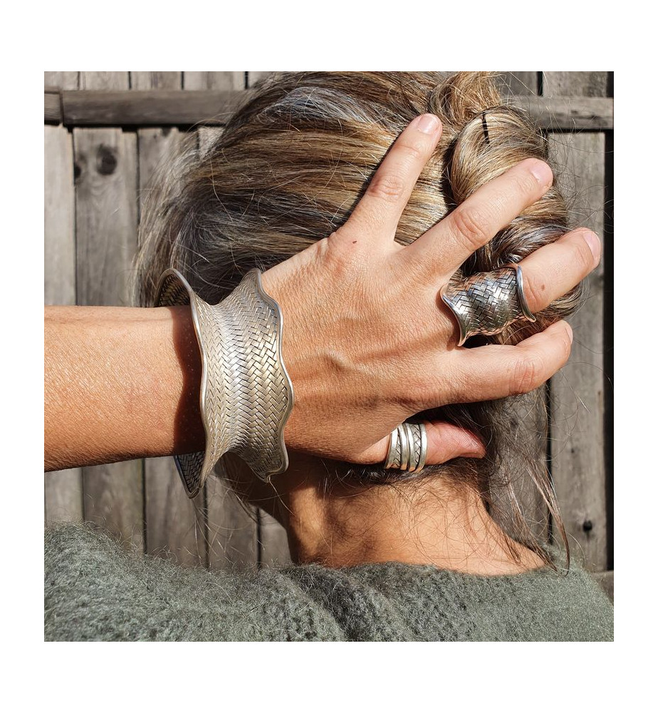 manchette argent massif femme