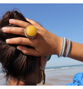 bague ambre jaune