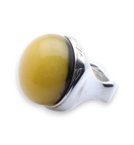 bague ambre jaune argent