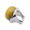 bague ambre jaune argent haut de gamme