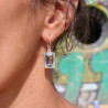 boucles d'oreilles argent pierre bleue