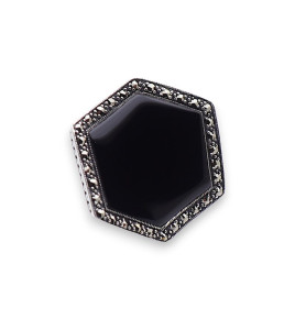 bague argent onyx noir femme