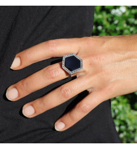 bague pierre onyx noir