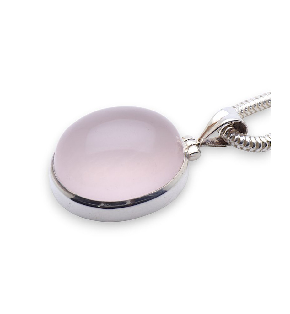 pendentif quartz rose argent