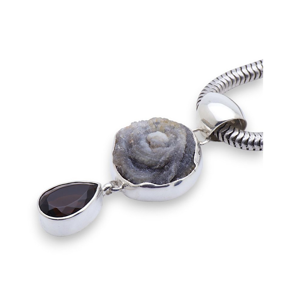 pendentif argent calcédoine