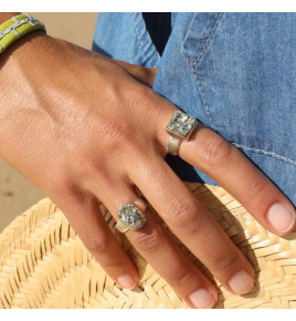 bague pyrite pierre