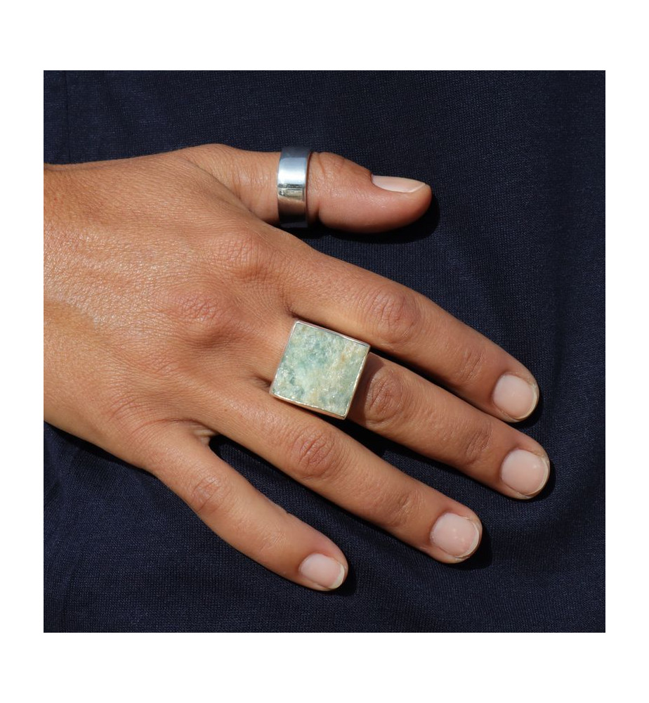 bague aigue marine brute