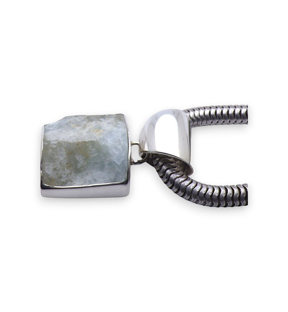 pendentif aigue marine homme