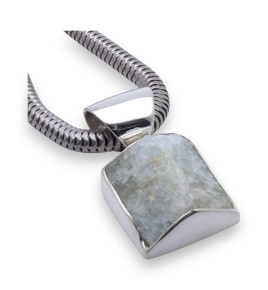 pendentif aigue marine argent