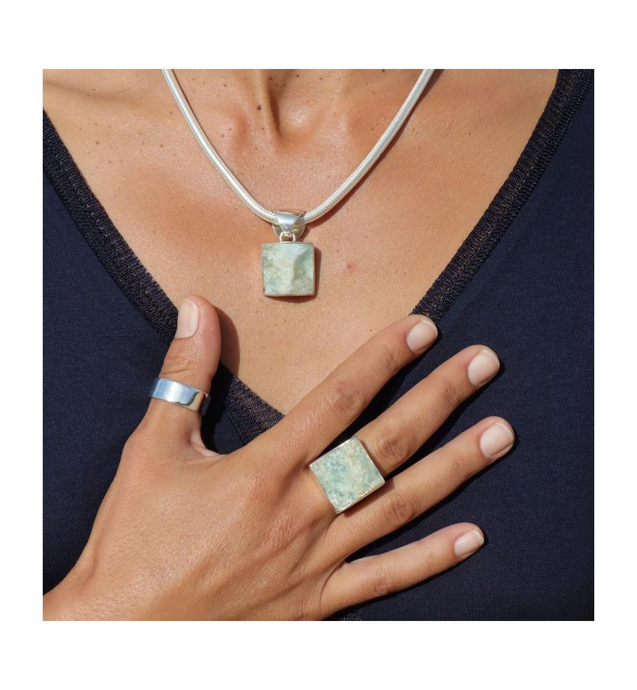 aigue marine pendentif naturelle