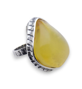 bague ambre jaune