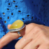 bague ambre jaune