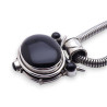 pendentif onyx noir et argent