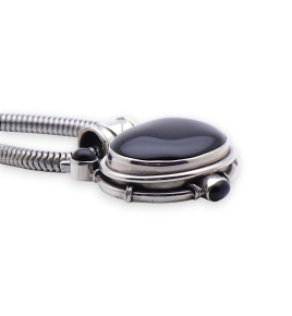 pendentif argent onyx