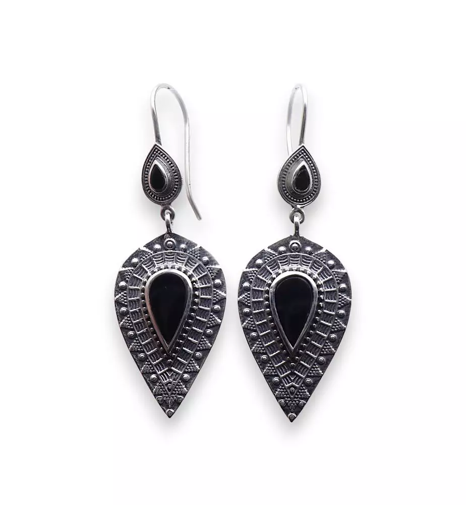 boucles d'oreilles onyx et argent boucles d'oreilles onyx et argent