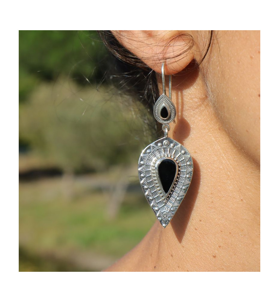 boucle d oreille avec onyx