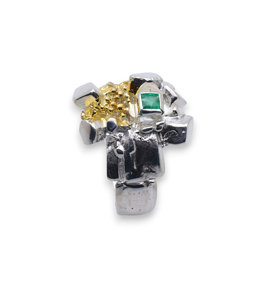 bague argent émeraude de luxe