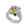 bague argent emeraude verte