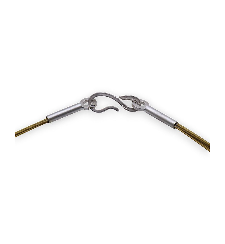 cordon cable pour pendentif avec fermoir argent