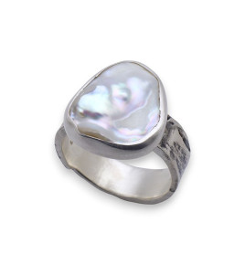 bague argent nacre