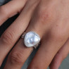 bague nacre blanche argent