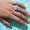 bague jade bleu