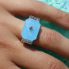 bague argent jade bleu