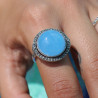 bague pierre jade bleu