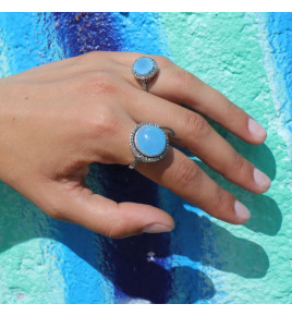 bague jade bleu