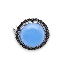 bague argent jade bleu