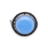 bague argent jade bleu