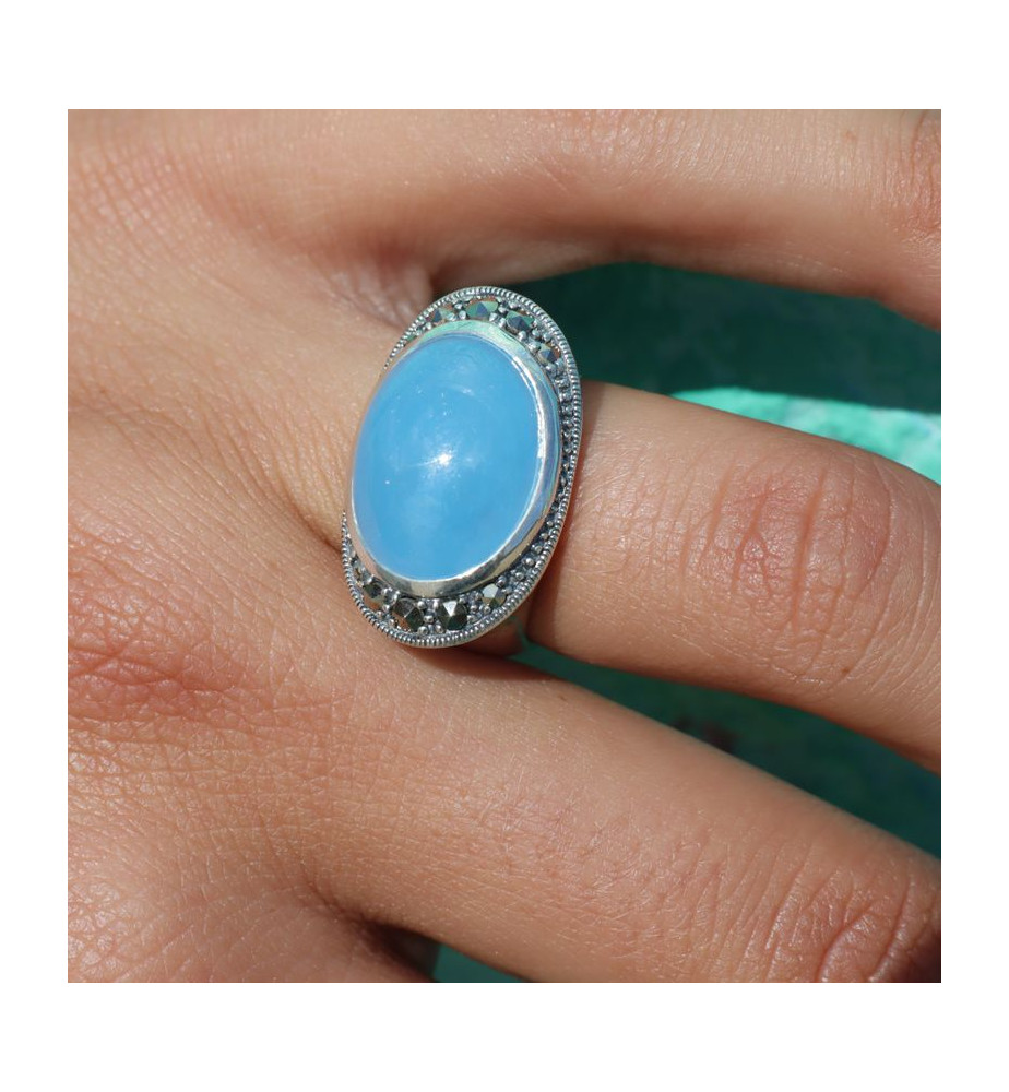 bague jade et argent