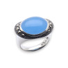 bague argent jade bleu