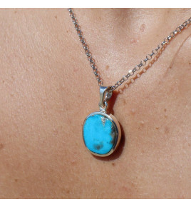 pendentif turquoise argent