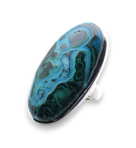 malachite chrysocolle bague