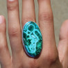 bague argent avec chrysocolle malachite