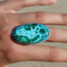 bague argent pierre bleu et vert