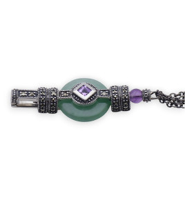 pendentif jade argent