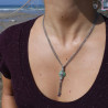 collier argent et jade