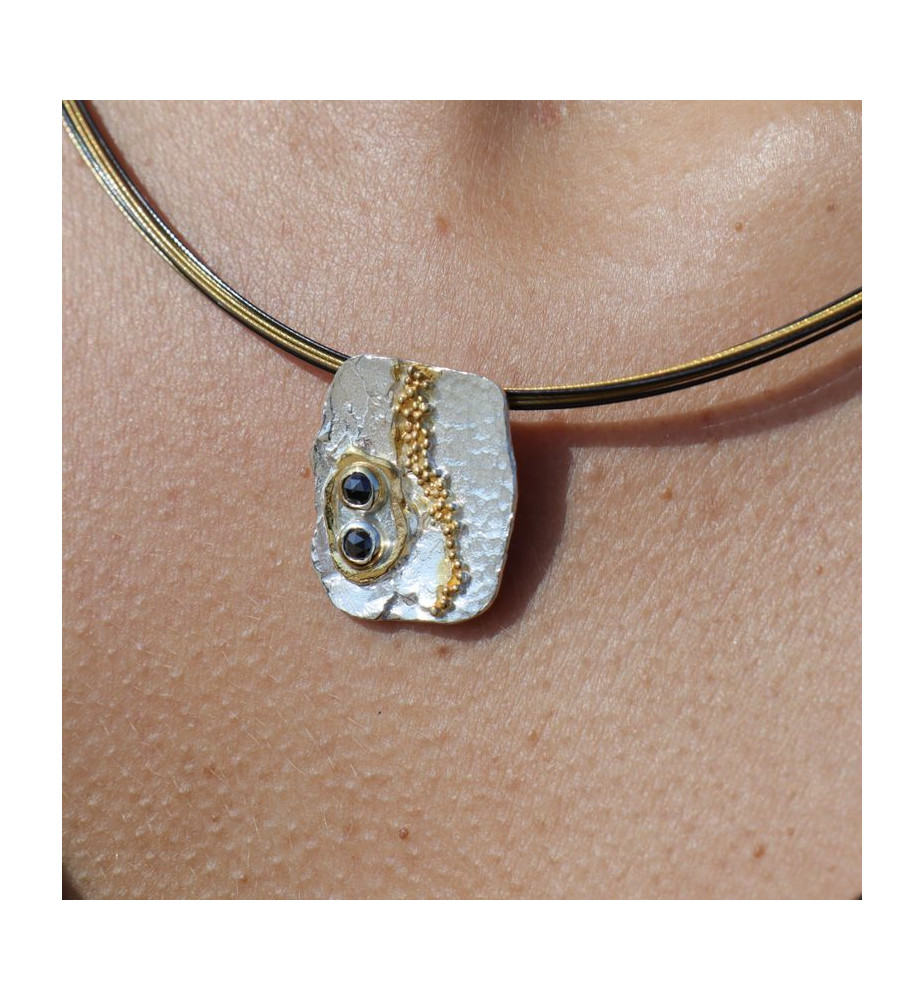 pendentif argent diamant