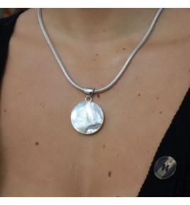 nacre blanche pendentif argent