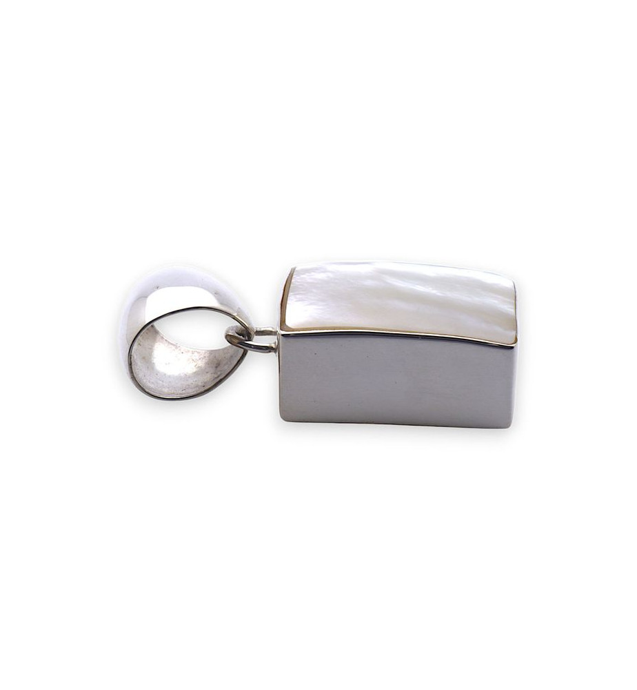 nacre blanche pendentif argent