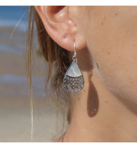 boucle d'oreille nacre argent