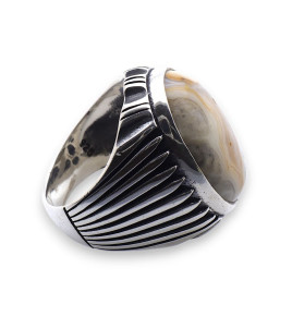 bague homme argent agate